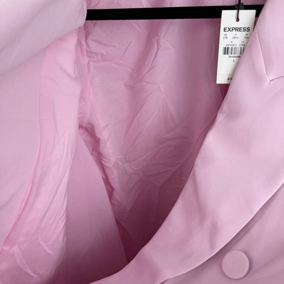 Express Womens Pink Double Breasted Peak Lapel Blazer Size L NEW *READ MSRP $138 - Picture 15 of 16